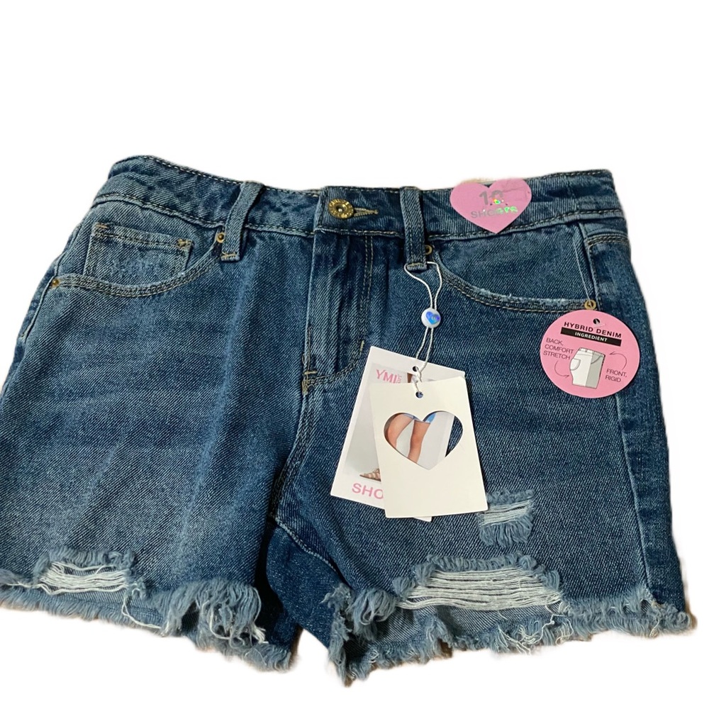 YMI Girl Distressed Shorts with Pockets